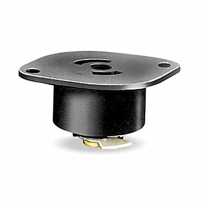 HUBBELL HBL7596 Midget Flange Locking Receptacle 15A Blk SS ML-2R 1Gng
