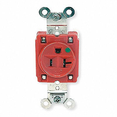 HUBBELL HBL8310R Receptacle Red 20 A 2P3W Back Side 1PK