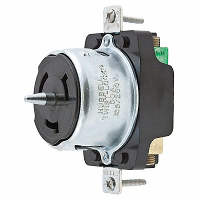 HUBBELL CS6369 Lck Recept 50 A Blk Phenolic NoNEMA 1Gng