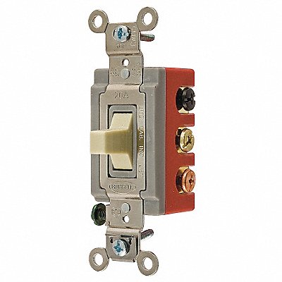 HUBBELL HBL1386I Wall Switch Ivry 20A Bk Sd DblPole/DblThrow