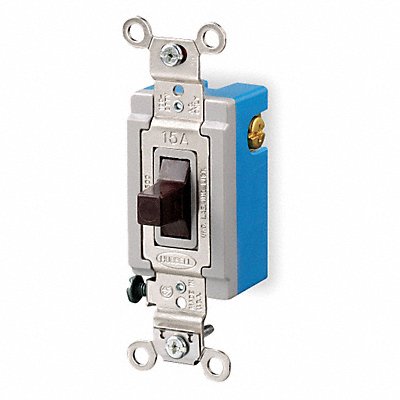 HUBBELL HBL1556 Wall Switch Brwn 15A Bk Sd SnglPole/DblThrw