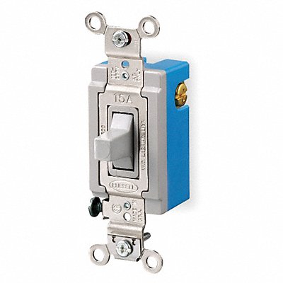 HUBBELL HBL1556GY Wall Switch Gry 15A Bk Sd Single Pole / Double Throw