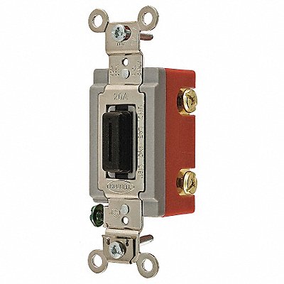 HUBBELL HBL1557L Wall Switch Blk 20A Bk Sd Single Pole / Double Throw