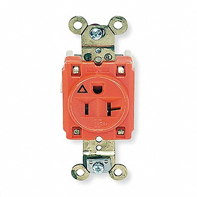 HUBBELL IG5361 Recept Orange 20 A 2P3W Back Side 1PK