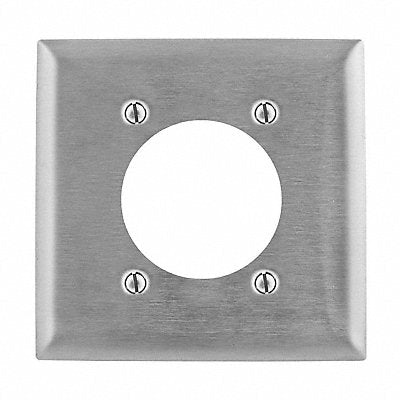 HUBBELL SS701 Sng Recept Wall Plate Standard Silver 2 Gang Smooth