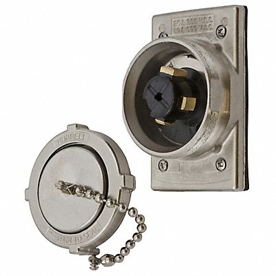 HUBBELL HBL22CM428 Flanged Locking Inlet Black