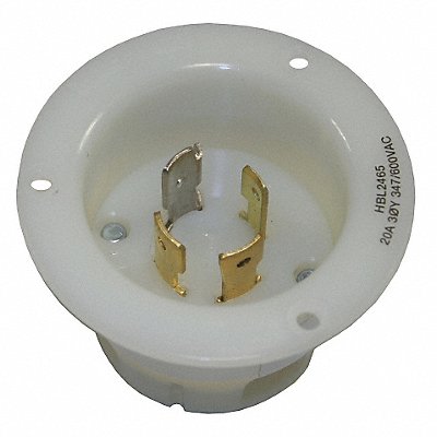 HUBBELL HBL2465 Flanged Locking Inlet White