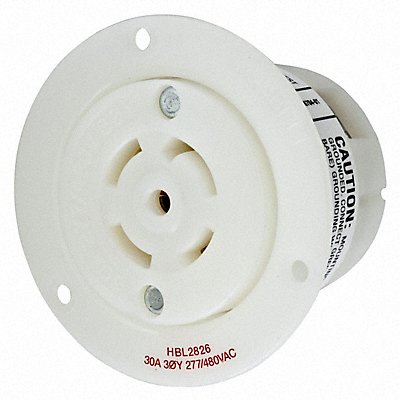 HUBBELL HBL2826 Flng Lck Recpt 30 A Wht Nyl L22-30R 1Gng