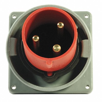 HUBBELL HBL3100B7W IEC Pin and Sleeve Inlet 100A 480V Red