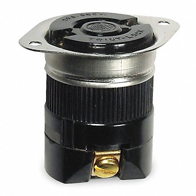 HUBBELL HBL3226 Flng Lck Recpt 20 A Blk SS L2-20R 1Gng