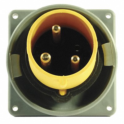 HUBBELL HBL330B4W WT Pin and Sleeve Inlet Yllw 2P 3W 30 A