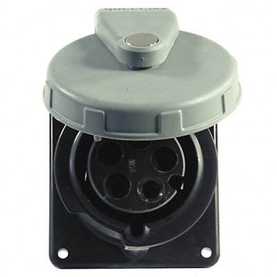 HUBBELL HBL530R5W WT Pn Slv Rec Black 30 A 4Pl Three