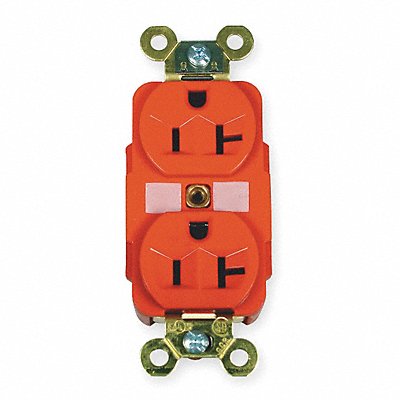 HUBBELL HBL5362R Receptacle Red 20 A 2P3W Back Side 1PK