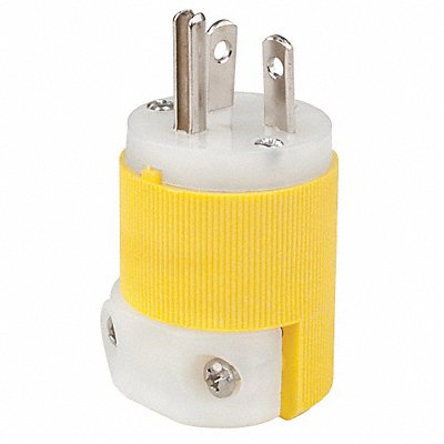 HUBBELL HBL53CM66C Straight Blade Plug Yllw 20 A Stnd 5-20P