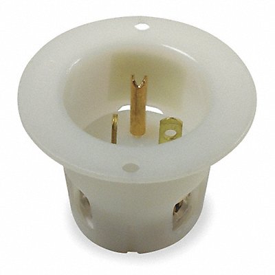 HUBBELL HBL5478C Flanged Inlet White 20 A Round 6-20P