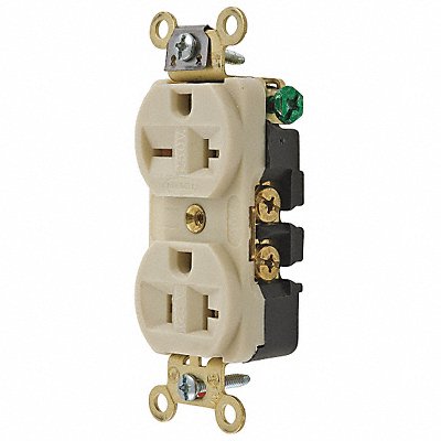 HUBBELL HBL5492I Combo Device Ivory 20 A 2P3W Bk Sd 1PK