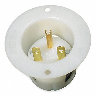 HUBBELL HBL5678C Flanged Inlet White 15 A Round 6-15P