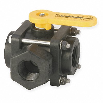 BANJO V100SL Polypropylene Ball Valve 3-Way FNPT 1 in