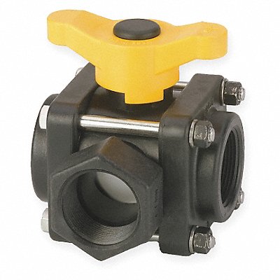 BANJO V125SL Poly Ball Valve 3-Way FNPT 1-1/4 in
