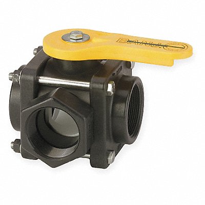 BANJO V200SL Polypropylene Ball Valve 3-Way FNPT 2 in