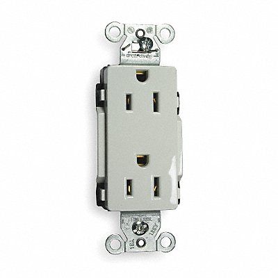 HUBBELL DR15WHI Recept White 15 A 2P3W Back Side 1PK
