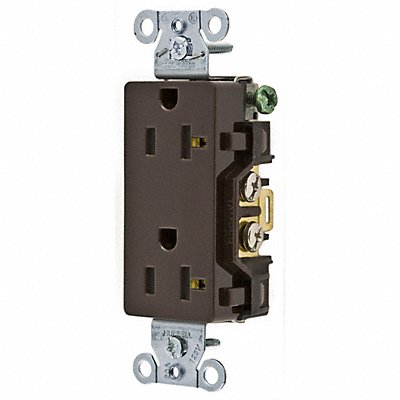 HUBBELL DR20 Recept Brown 20 A 2P3W Back Side 1PK
