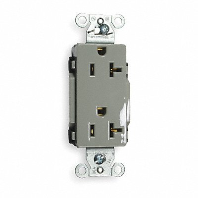 HUBBELL DR20GRY Receptacle Grey 20 A 2P3W Back Side 1PK