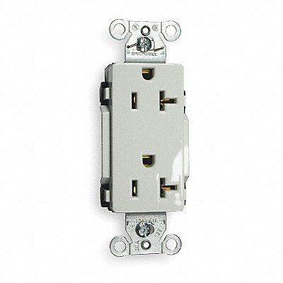 HUBBELL DR20WHI Recept White 20 A 2P3W Back Side 1PK