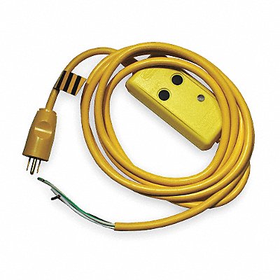 HUBBELL WIRING DEVICE-KELLEMS GFPSTOEMA Line Cord GFCI 15ft 15A Yel 120V