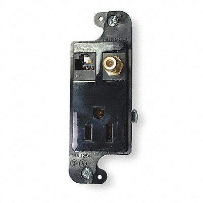 HUBBELL RJ650BKTR Receptacle Voice/Data 5-15R 125V