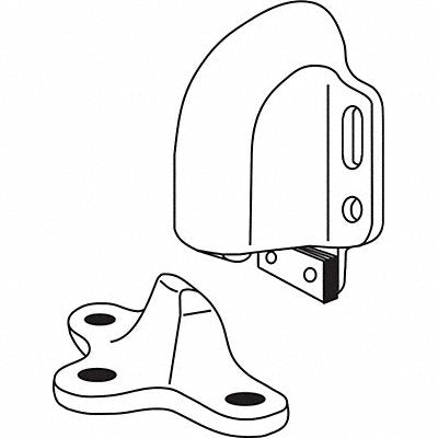 ROCKWOOD 4913 Door Stop Floor Mount Polished Brass
