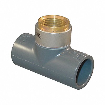GRAINGER 802101BR Tee Brass 3/4 in Metal Side Pipe Size