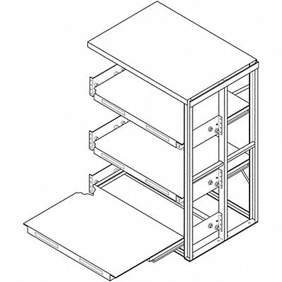 JARKE EZ484884A Roll Out Shelving 48inx84inx48in Add-On