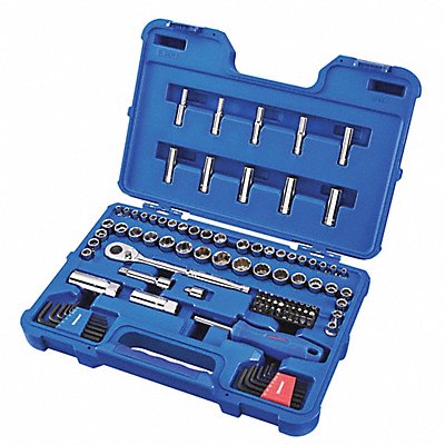 WESTWARD 3FE99 Socket Wrench Set 1/4  3/8 Dr 102 pc