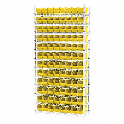 AKRO-MILS AWS143630120Y D5527 Bin Shelving 14inx74inx36in Yellow