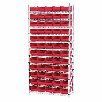 AKRO-MILS AWS143630130R D5526 Bin Shelving 14inx74inx36in Red