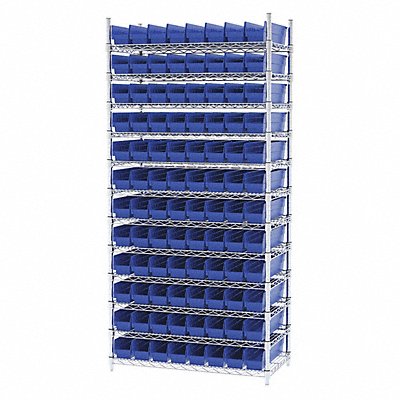 AKRO-MILS AWS183630128B D5529 Bin Shelving 18inx74inx36in Blue