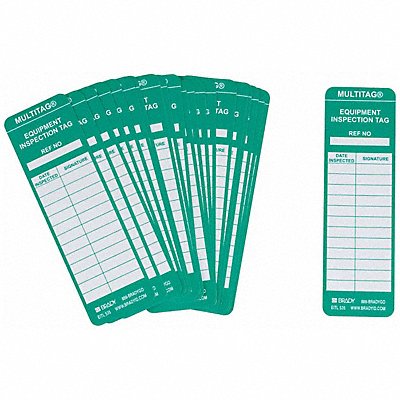 BRADY MULEITL535 Multitag(r) Insr 6-1/2 x 2 In Grn PK100