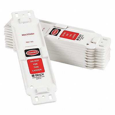 BRADY LADEITH12 Laddertag(TM) Hldr 8-1/4 x 2-1/4 In PK10
