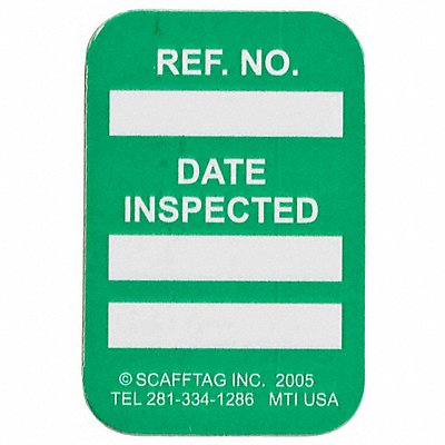BRADY MICMTIUSAG Microtag(r) Inspected Insr Wht/Grn PK100