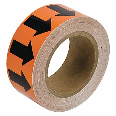 BRADY 91410 D3614 Arrow Tape Orange 4in W 90ft Roll L