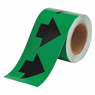 BRADY 91408 D3614 Arrow Tape Green 4in W 90ft Roll L