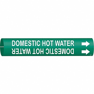 BRADY 4316A Pipe Marker Domestic Hot Water 13/16in H