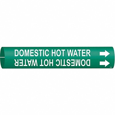 BRADY 4316B Pipe Marker Domestic Hot Water 7/8in H