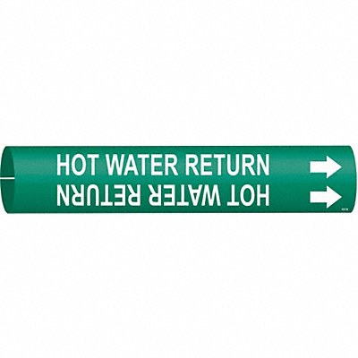 BRADY 4337B Pipe Marker Hot Watr Retrn 7/8in H 7/8in W