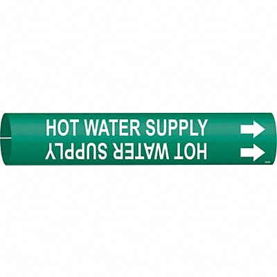 BRADY 4338B Pipe Marker Hot Watr Spply 7/8in H 7/8in W