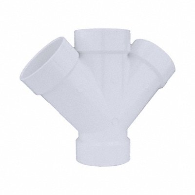 GRAINGER 5841 Double Wye PVC Schedule 40 4 in White