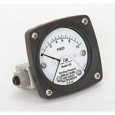 MIDWEST INSTRUMENT 120AA00OO10P D0754 Pressure Gauge 0 to 10 psi