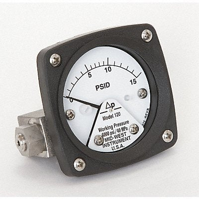 MIDWEST INSTRUMENT 120AA00OO15P D0754 Pressure Gauge 0 to 15 psi