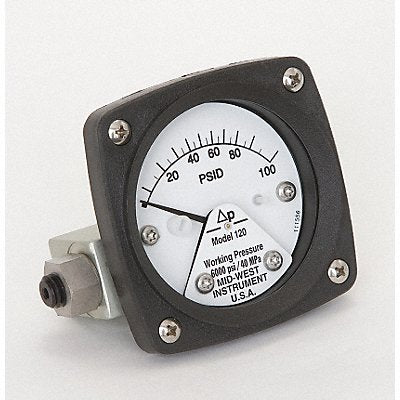 MIDWEST INSTRUMENT 120AA00OO100P D0754 Pressure Gauge 0 to 100 psi